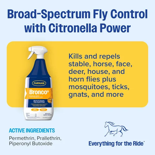 Vista 3 de Farnam Broncoe Fly Spray Plus Citronella para caballos, perros y locales