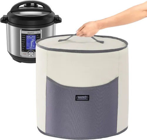 Vista 8 de BAGSPRITE Cubierta antipolvo compatible con Instant Pot 6 cuartos de galón, cubierta aislada para olla a presión con bolsillos para accesorios