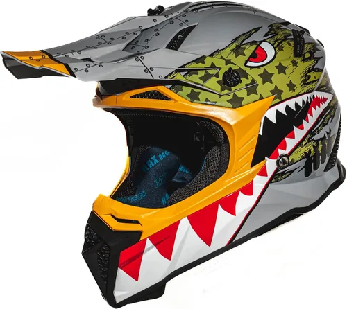 Vista 8 de HAX Havoc Fullface - Casco todoterreno para adultos, ATV Motorcross, moto de nieve, ligero, duradero y certificado por DOT para seguridad