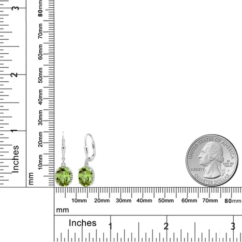 Vista 10 de Gem Stone King Aretes colgantes de gota para mujer, plata de ley 925, piedra natal ovalada de 0.354 x 0.276 in, joyería fina, regalos para ella