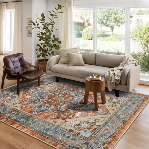 Vista 24 de Bsmathom Alfombra de Pasillo para Pasillos Antideslizante Lavable Boho 2x6 Alfombras de Pasillo Pelo Bajo Alfombras Vintage para Entrada, Cocina