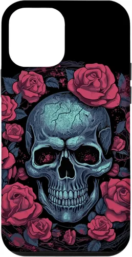 Vista 12 de Funda para iPhone 14 Skull and Roses Red Floral Dark Goth Horror Skull Case