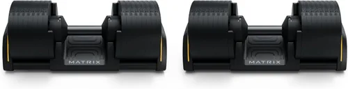 Vista 2 de Matrix Fitness DB80 - Mancuernas ajustables de 80 libras Ajustes rápidos para entrenamiento de fuerza y HIIT Reemplaza 16 pares de mancuernas