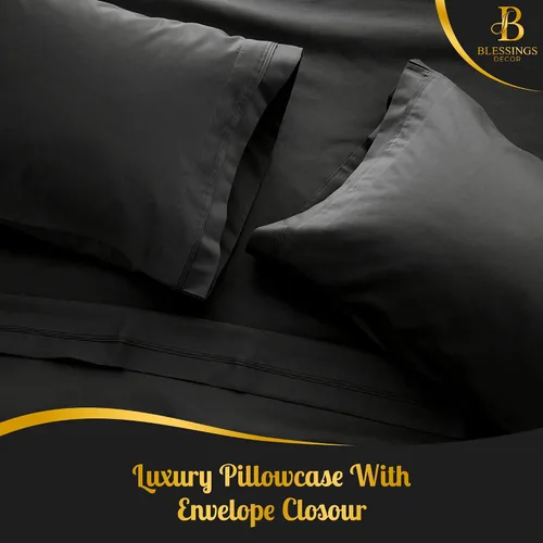 Vista 8 de Sábanas bajeras 100% algodón profundas con 3 piezas, 1 encimera, 1 sábana bajera de bolsillo profundo y 1 funda de almohada (gris oscuro, individual)