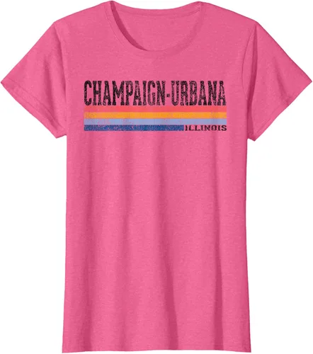 Vista 72 de clásico 1980s estilo champaign-urbana Illinois T Shirt, hombre 2XL, Blanco