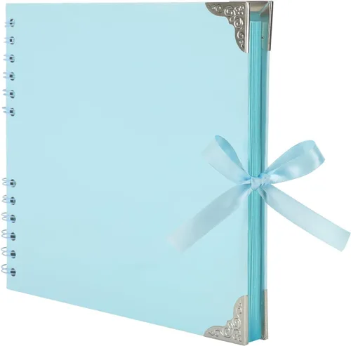 Vista 12 de LOYAL BOOK Álbum de recortes (8 x 8 pulgadas) Álbum de recortes 60 páginas, ideal para tus álbumes de recortes, álbumes de fotos familiares de boda