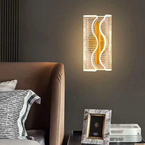 Vista 3 de Bedroom Wall Lamps Modern Minimalist Creative Wall Lamp Bedroom Study Living Room Corridor Bedside TV Sofa Background Wall Lamp Wall Lights for