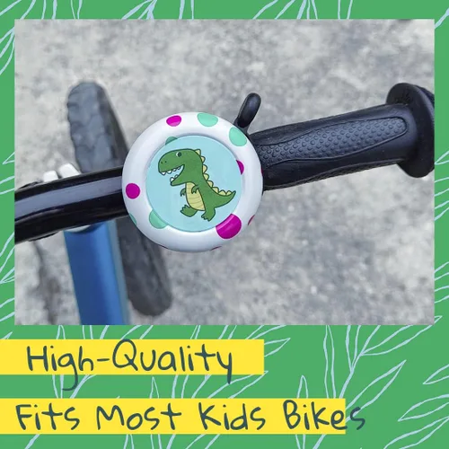 Vista 4 de ONIPAX Timbre de bicicleta con sonido fuerte, oso polar, conejo, dinosaurio, lindo anillo de bicicleta de dibujos animados para adultos o niños