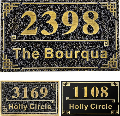 Vista 18 de Letrero de dirección fundido personalizado con número de casa, placa de dirección de casa de 12 pulgadas, letrero de número de Steet House