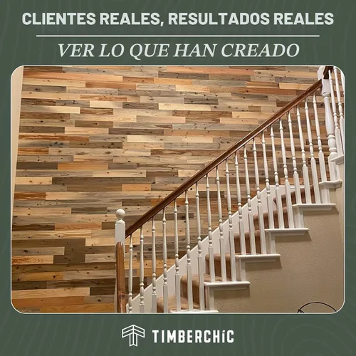 Vista 7 de Timberchic Paneles de Pared de Madera Recuperada – Tablones de Despegar y Pegar para Paredes de Acento – Paquete de Muestra de Decoración Rústica