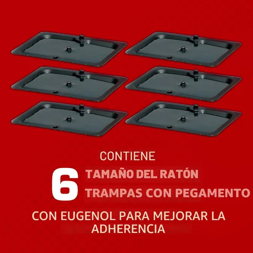 Vista 3 de Tomcat - Trampas de pegamento tamaño de ratón con Eugenol para mayor adherencia para ratones, cucarachas y arañas, 6 trampas Almohadillas