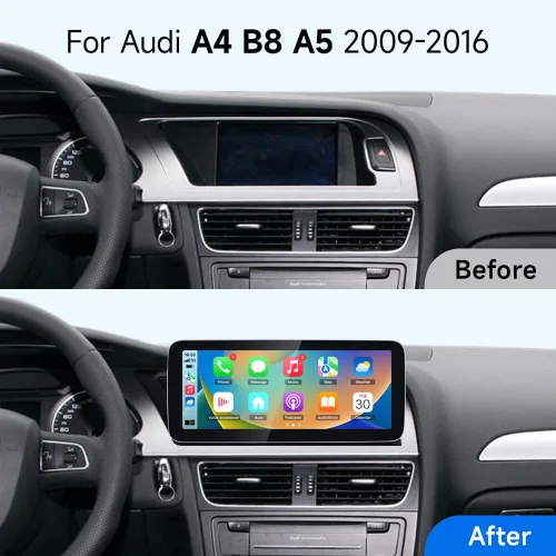 Vista 3 de 10.25 pulgadas Android 13 coche reproductor de vídeo inalámbrico CarPlay para Audi A4 B8 A5 de 2009 a 2016 con versión multimedia 3GMMI alta CD