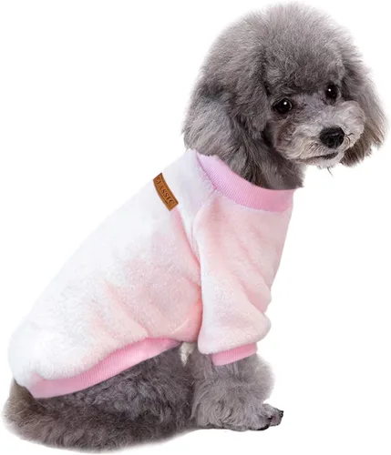 Vista 18 de Ropa para mascotas, suéter suave, cálido y grueso, suéter de invierno para perros (talla S, color rosa) Jecikelon pullover pet apparel for dogs