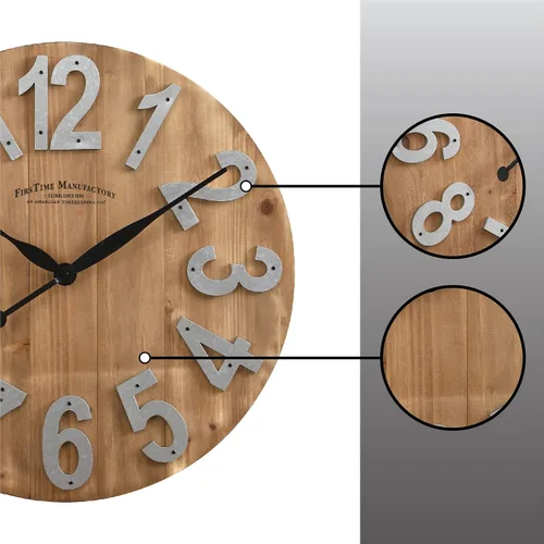 Vista 6 de FirsTime & Co. Reloj de pared de madera con listones, 22.5 pulgadas, color marrón, 243