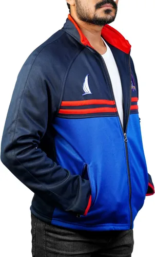 Vista 2 de JACKETREE Chaqueta Ted Track, Jason Sudekis Sports Ted Jacket, Chaqueta Azul Entrenador de Fútbol para Hombres