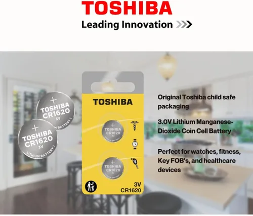 Vista 2 de Toshiba CR1620 - Paquete de ampolla resistente a los niños (2 baterías)