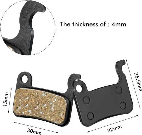 Vista 3 de Boao 4 pares de pastillas de freno de resina – Pastillas de freno de disco de bicicleta compatibles con Shimano Deore XT XTR LX SLX Hone Alfine Saint