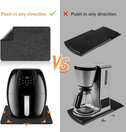 Vista 5 de SIUDANGKA 2 alfombrillas resistentes al calor para freidora de aire, cafetera, tostadora, protector de encimera rectangular negro de fieltro