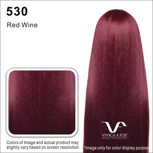 Vista 7 de Vivica A. Fox WNB-2, mezcla de cabello humano, peluca de encaje frontal, color 530, vino tinto