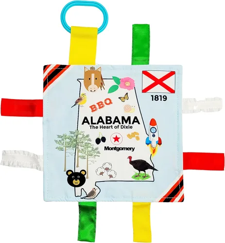 Vista 14 de Baby Jack & Co - Cochecito de juguete para bebés de 8 x 8 pulgadas con etiqueta del estado de Arkansas, juguetes arrugados para desarrollar cinco