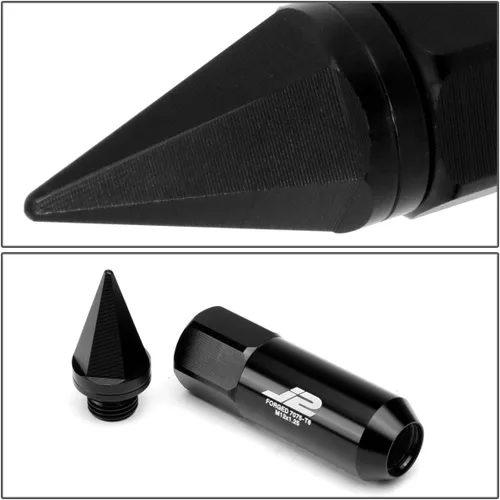 Vista 4 de J2 Engineering - 20 tuercas M12 x 1.25 7075-T6 de aluminio de 3.543 in con adaptador de enchufe (negro)