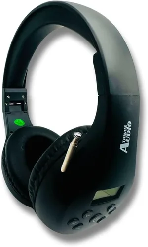 Vista 2 de Auriculares de radio FM personales portátiles con antena extraíble para gran recepción, caminar, trotar, relajarse, escuela, radio conversacional