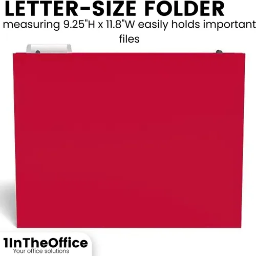 Vista 3 de 1InTheOffice Carpetas colgantes de polietileno expandibles tamaño carta, bolsillo para archivos colgantes, divisores de archivo, surtido