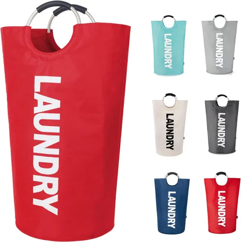 Vista 15 de Twira Cesta de lavandería grande de 90 litros, cesta de lavandería que se mantiene bien, bolsa de lavandería con asas acolchadas, contenedor de ropa