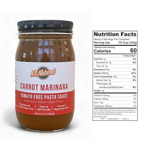 Vista 2 de KC Natural - Salsa marinara sin tomate y zanahoria - Salsa de pizza - Salsa de pasta - Apto para paleo y AIP - 16 onzas