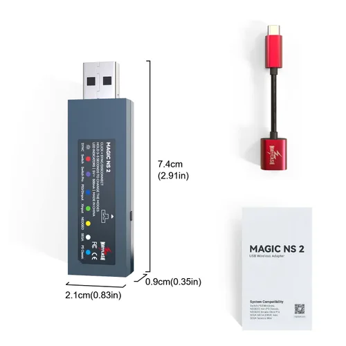 Vista 8 de Mcbazel Mayflash Magic NS 2 - Adaptador USB inalámbrico para interruptorinterruptor OLEDWindowsRaspberry Pi compatible con controladores PS5Xbox