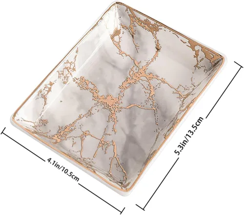 Vista 7 de PACKOVE Ceramic Ring Plate Ceramic Tray Ceramic Earring Tray Ceramic Ring Tray Ceramic Jewelry Tray Bandejas Decorativas Trinket Tray Ceramic