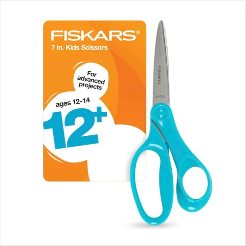 Vista 12 de Fiskars Tijeras para estudiantes de 7 pulgadas para niños de 12 a 14 años, tijeras para la escuela o manualidades, suministros de regreso a