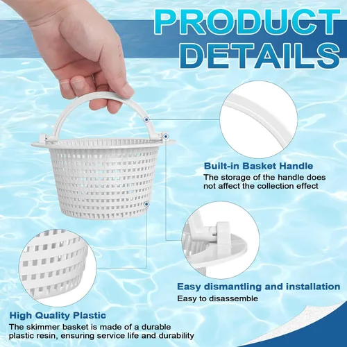 Vista 5 de SPX1091C - Cesta para desnatadora de piscina sobre el suelo para Hayward Pentair SP1091WM, cesta de filtro de piscina compatible con HydroSkim