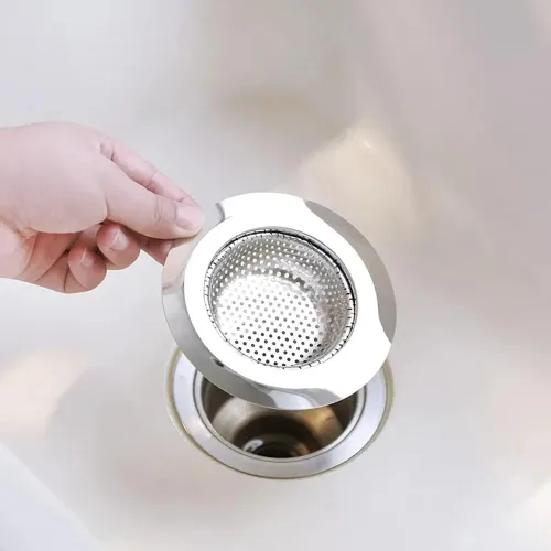 Vista 4 de Coladores para fregadero de cocina, colador de drenaje para fregadero de cocina, esenciales de cocina (negro) (paquete de 2) borde ancho grande