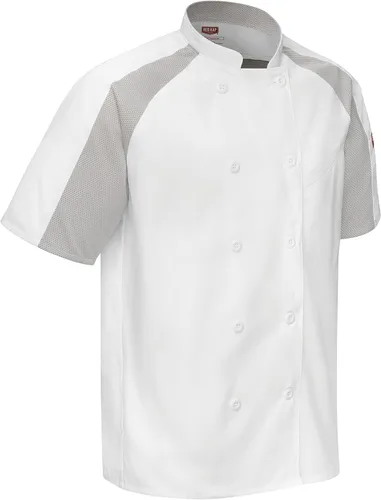 Vista 4 de Red Kap Abrigo de chef raglán Airflow para hombre con Oilblok