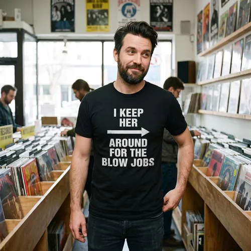 Vista 2 de I'M with DICKHEAD - divertido regalo de broma para parejas - Camiseta de algodón para hombre Negro