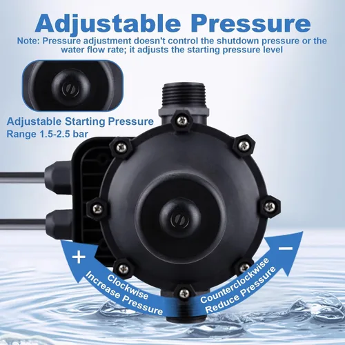 Vista 4 de Controlador inteligente de presión de bomba de agua, interruptor electrónico automático, rango de presión ajustable de 1.5-2.5 bar, fácil