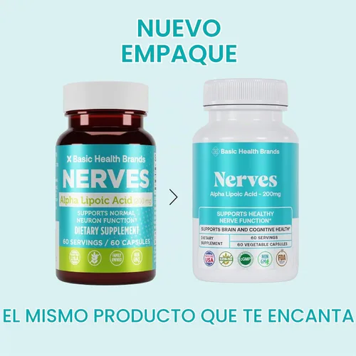 Vista 6 de Basic Brands Nervios Ácido alfa lipoico, 200 mg 1 paquete