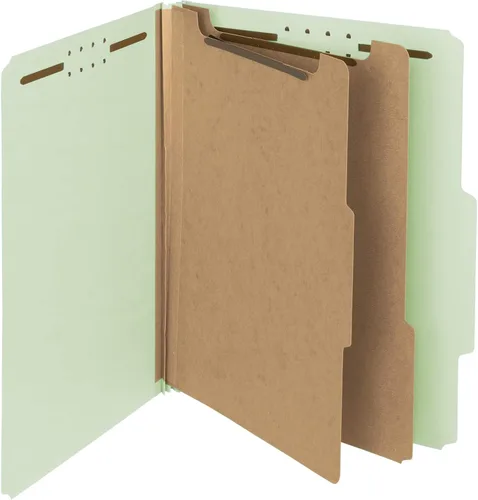 Vista 8 de Smead Carpeta de archivos de clasificación de cartón prensado 100% reciclado, 3 divisores, expansión de 3 pulgadas, tamaño carta, azul, 10 por caja