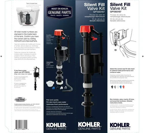 Vista 2 de Kohler Repuesto genuino Gp1083167 Juego de válvula de llenado silencioso para todos los inodoros Kohler Clase 5, 12.5 x 3.5 x 3.0 pulgadas