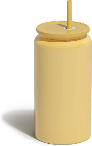 Vista 13 de Paquete de 6 vasos de 16 onzas, vaso aislado con pajita, vaso de 6 colores surtidos