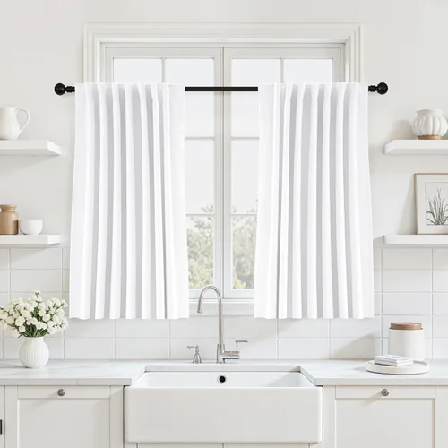 Vista 30 de UHITECH Short Blackout Curtains for Bedroom 24 Inch Long 2 Panels, Beige