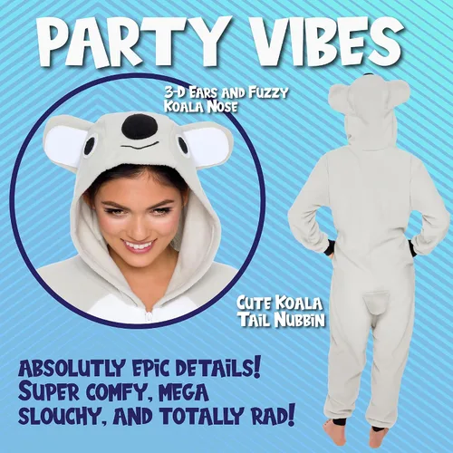 Vista 2 de Funziez! Mameluco ajustado para adultos, disfraz de Halloween de animales, traje de cosplay de una pieza de fruta de felpa para mujeres y hombres
