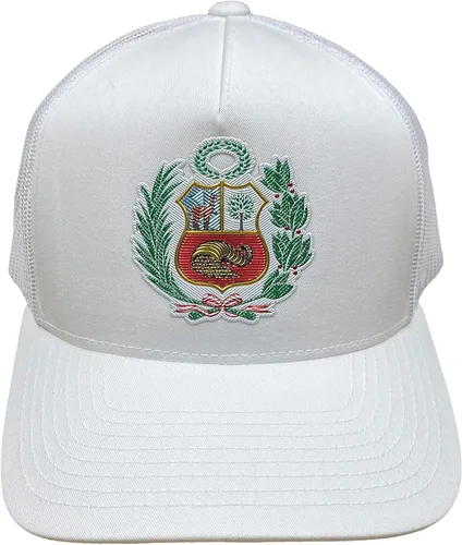 Vista 2 de PeruCoUSA Gorra Peru Escudo - Gorra de malla de camionero ajustable - Gorras de Peru