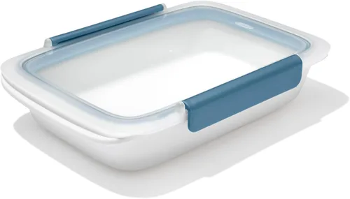 Vista 9 de OXO Good Grips Prep and Go - Recipiente dividido para 2 tazas, color azul océano