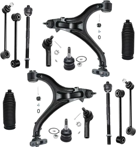 Vista 80 de Detroit Axle - Kit de suspensión frontal de 15 piezas para Jeep Grand Cherokee 99-04 1999 2000 2001 2002 2003 2004, brazos de control superior e
