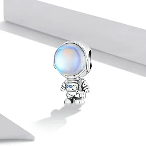 Vista 5 de WOSTU Exquisitos dijes de plata de ley 925 con forma de corazón rosa para pulseras, la llave de corazón, cuentas para mujeres y niñas, Circonita