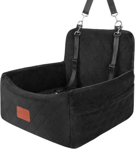 Vista 10 de WOOAIDAGG Asiento de coche para perros de menos de 30 libras, relleno cómodo de tela con espuma viscoelástica, cama de viaje para mascotas lavable