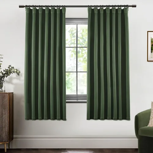 Vista 76 de SHINELAND Cortinas opacas cortas para ventanas de dormitorio, cortinas de baño, 45 pulgadas de largo