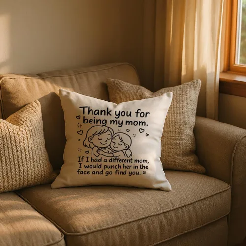 Vista 5 de Oh, Susannah, Funda de almohada con texto en inglés "Thank You for Being My Mom", perfecta (18 x 18 pulgadas)